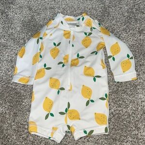 Hanna Andersson girls 3/6 months lemon swim suit